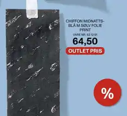 Stoff & Stil Chiffon midnatts- blå m sølv folie tilbud