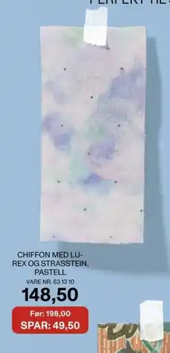 Stoff & Stil Chiffon med lu- rex og strasstein, pastell tilbud
