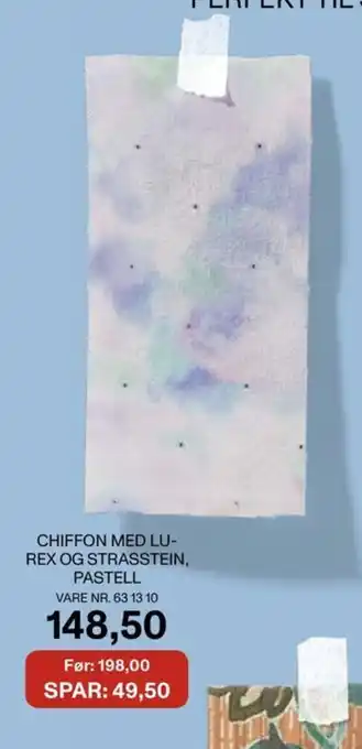 Stoff & Stil Chiffon med lu- rex og strasstein, pastell tilbud