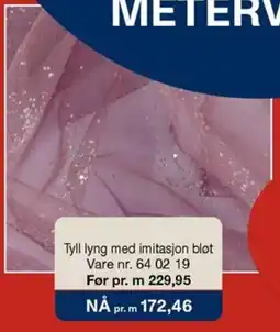 Stoff & Stil Tyll lyng med imitasjon blot tilbud