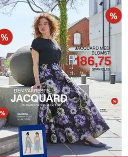 Stoff & Stil Jacquard med blomst tilbud