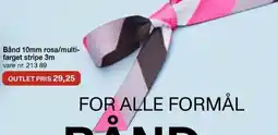 Stoff & Stil Bånd 10mm rosa/multi- farget stripe 3m tilbud