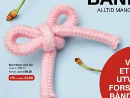 Stoff & Stil Snor 9mm rosa 2m tilbud