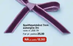 Stoff & Stil Speilfløyelsbånd 7mm aubergine 3m tilbud