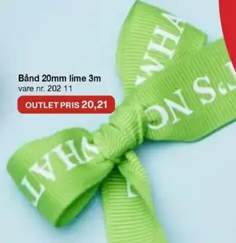 Stoff & Stil Bånd 20mm lime 3m vare nr. 202 11 tilbud