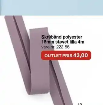 Stoff & Stil Skråbånd polyester 18mm støvet lilla 4m tilbud