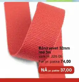 Stoff & Stil Bånd vevet 32mm rød 3m vare nr. 225 05 tilbud