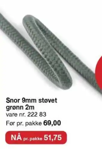 Stoff & Stil Snor 9mm støvet grønn 2m tilbud