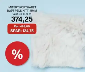 Stoff & Stil IMITERT KORTHÅRET BLØT PELS KITT 15MM tilbud