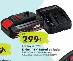 Mekk Einhell 18 V Batteri og lader tilbud