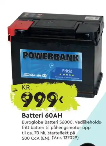 Mekk Batteri 60AH tilbud