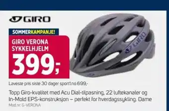 Sport 1 Giro verona sykkelhjelm tilbud