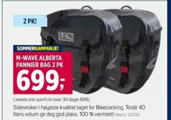 Sport 1 M-wave alberta pannier bag 2 pk tilbud