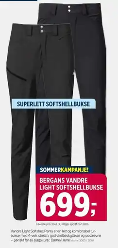 Sport 1 Bergans vandre light softshellbukse tilbud