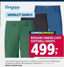 Sport 1 Bergans vandre light softshell shorts tilbud