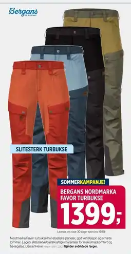 Sport 1 Bergans nordmarka favor turbukse tilbud