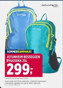 Sport 1 Jotunheim besseggen ryggsekk tilbud