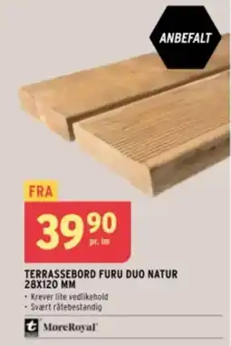 Montér Terrassebord furu duo natur 28x120 mm tilbud
