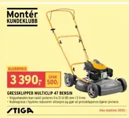 Montér Gressklipper multiclip 47 bensin tilbud