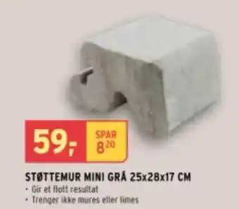 Montér Støttemur mini grå tilbud