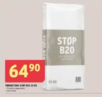 Montér Tørrbetong støp b20 tilbud