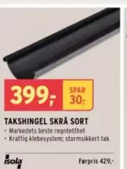 Montér Takshingel skrå sort tilbud