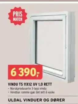 Montér Vindu ts 11x12 uv 1,0 rett tilbud