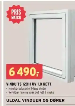 Montér Vindu ts 12x11 uv 1,0 rett tilbud
