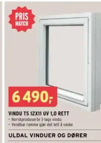 Montér Vindu ts 12x11 uv 1,0 rett tilbud