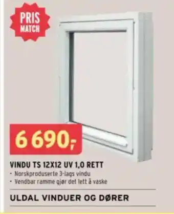 Montér Vindu ts 12x12 uv 1,0 rett tilbud