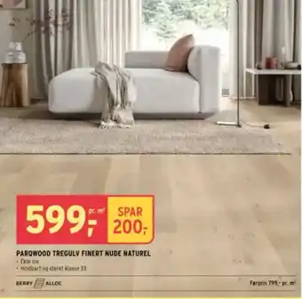 Montér Parqwood tregulv finert nude naturel tilbud