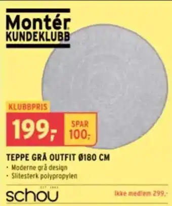 Montér Teppe grå outfit tilbud