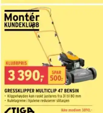 Montér Gressklipper multiclip 47 bensin tilbud
