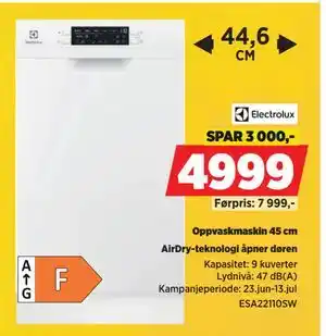 POWER Oppvaskmaskin 45 cm, NOK 4999 tilbud
