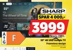 POWER 55 4K UHD Google TV, NOK 3999 tilbud