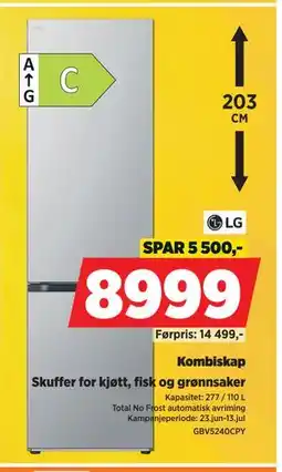 POWER Kombiskap, NOK 8999 tilbud