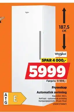 POWER Fryseskap, NOK 5999 tilbud