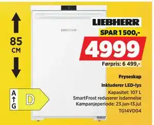 POWER Fryseskap, NOK 4999 tilbud