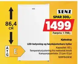 POWER Kjøleskap, NOK 1499 tilbud