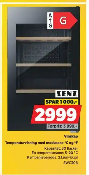 POWER Vinskap, NOK 2999 tilbud
