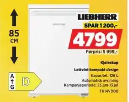 POWER Kjøleskap, NOK 4799 tilbud