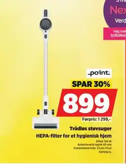 POWER Trådløs støvsuger, NOK 899 tilbud