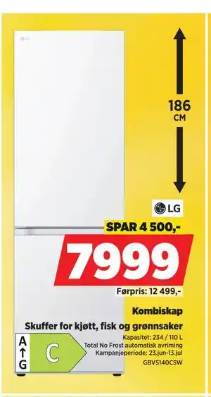 POWER Kombiskap, NOK 7999 tilbud