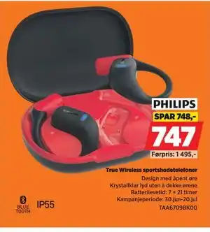 POWER True Wireless sportshodetelefoner, NOK 747 tilbud
