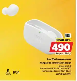 POWER True Wireless ørepropper, NOK 490 tilbud