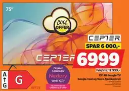 POWER 75 4K Google TV, NOK 6999 tilbud