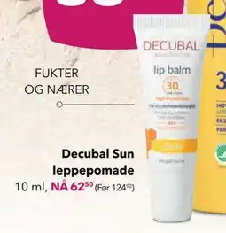 Apotek 1 Decubal Sun leppepomade, NOK 62.5 tilbud