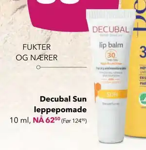 Apotek 1 Decubal Sun leppepomade, NOK 62.5 tilbud