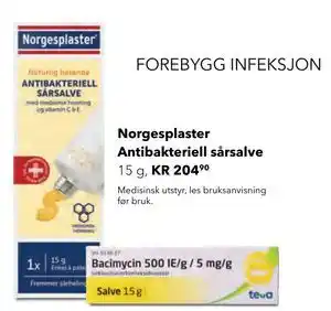Apotek 1 Norgesplaster Antibakteriell sårsalve, NOK 204.9 tilbud