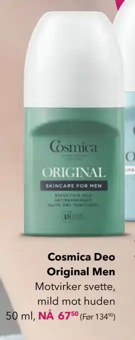 Apotek 1 Cosmica Deo Original Men, NOK 67.5 tilbud